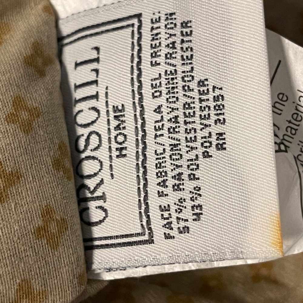 4- Croscill Napoleon Nicolette Damask Blue/Tan/ Gold Ascot Valances - Picture 5 of 5